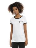 011 Girls Ringer T-Shirt, WHITE, hi-res