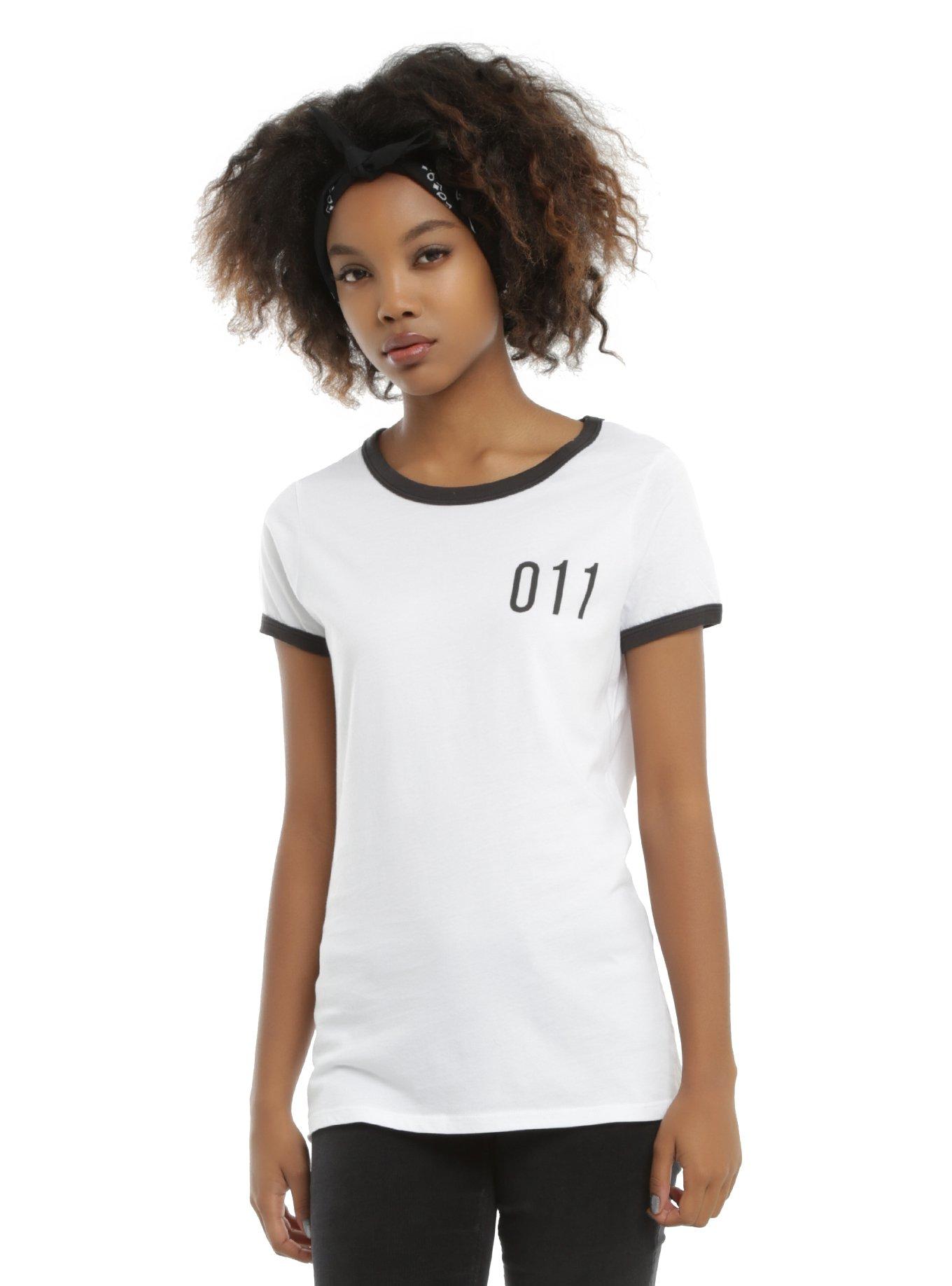 011 Girls Ringer T-Shirt, WHITE, hi-res
