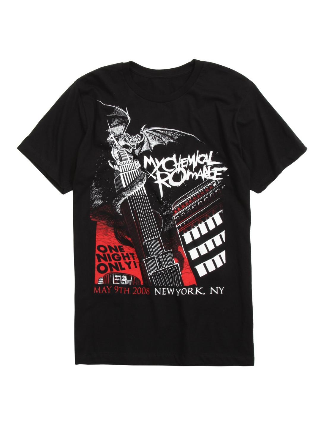My Chemical Romance NYC Dragon T-Shirt , BLACK, hi-res
