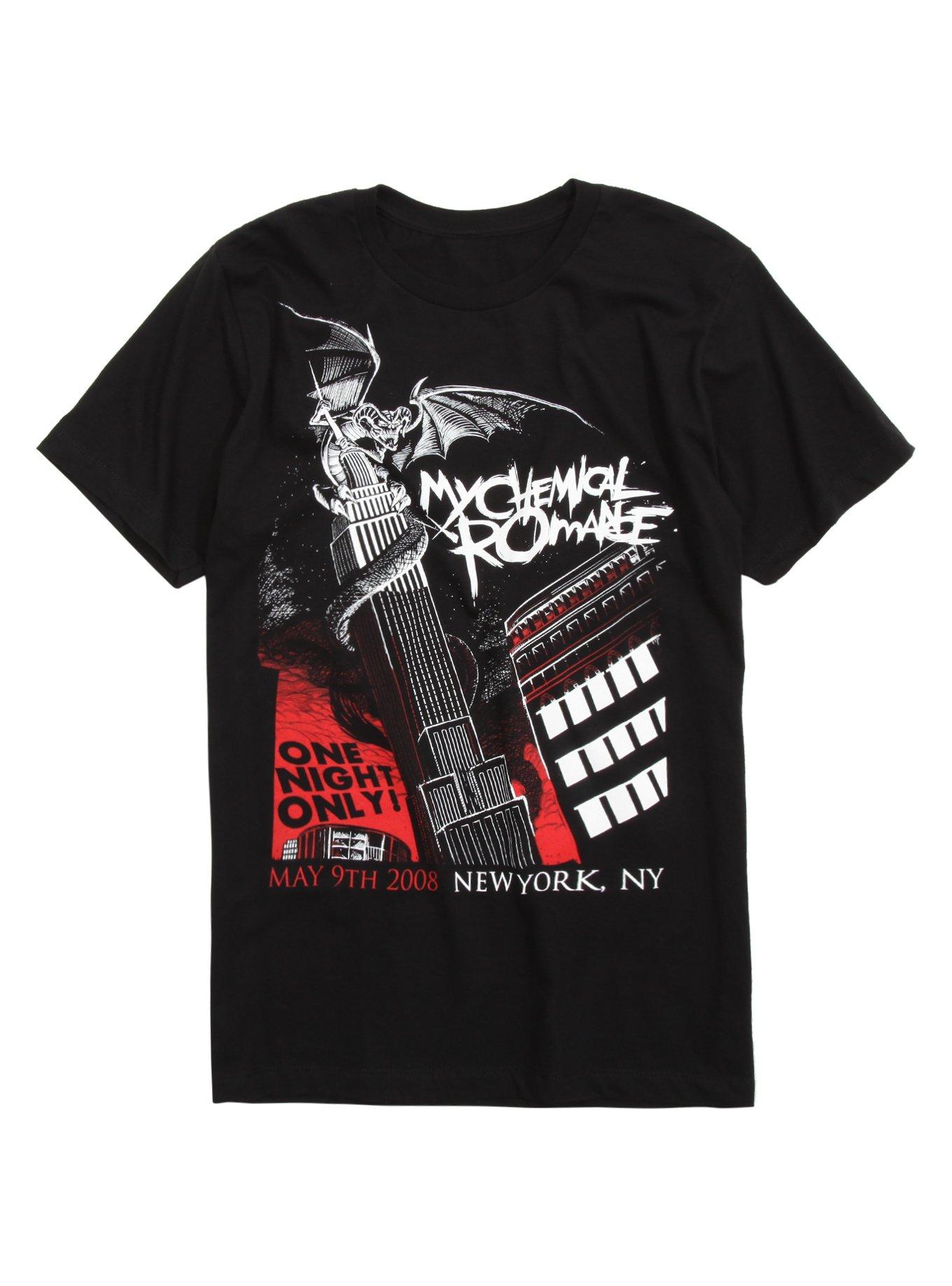 My Chemical Romance NYC Dragon T-Shirt , BLACK, hi-res