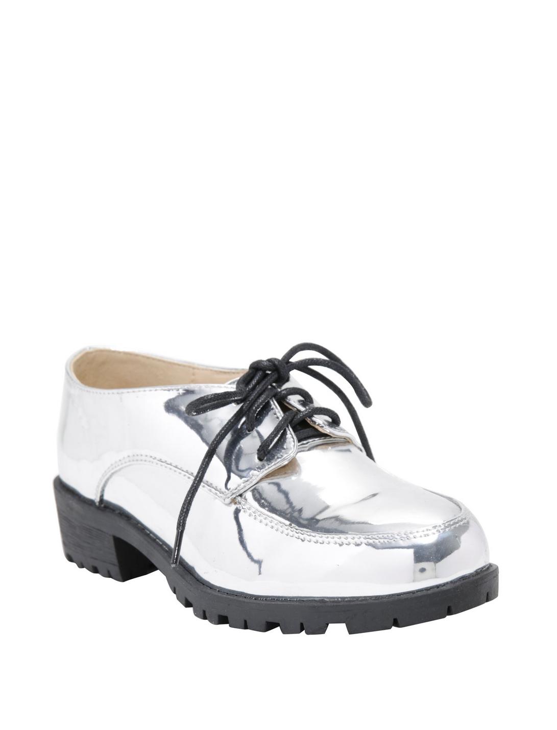 Silver Lace Up Loafer, SILVER METALLIC, hi-res