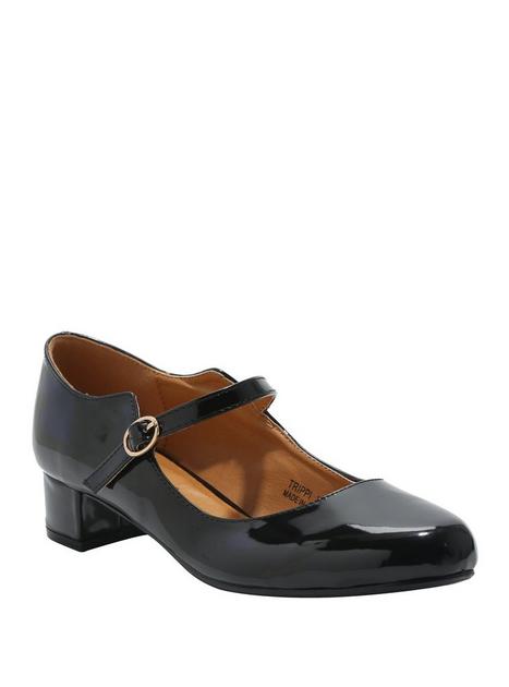 Black Patent Leather Kitten Heel Mary Janes | Hot Topic