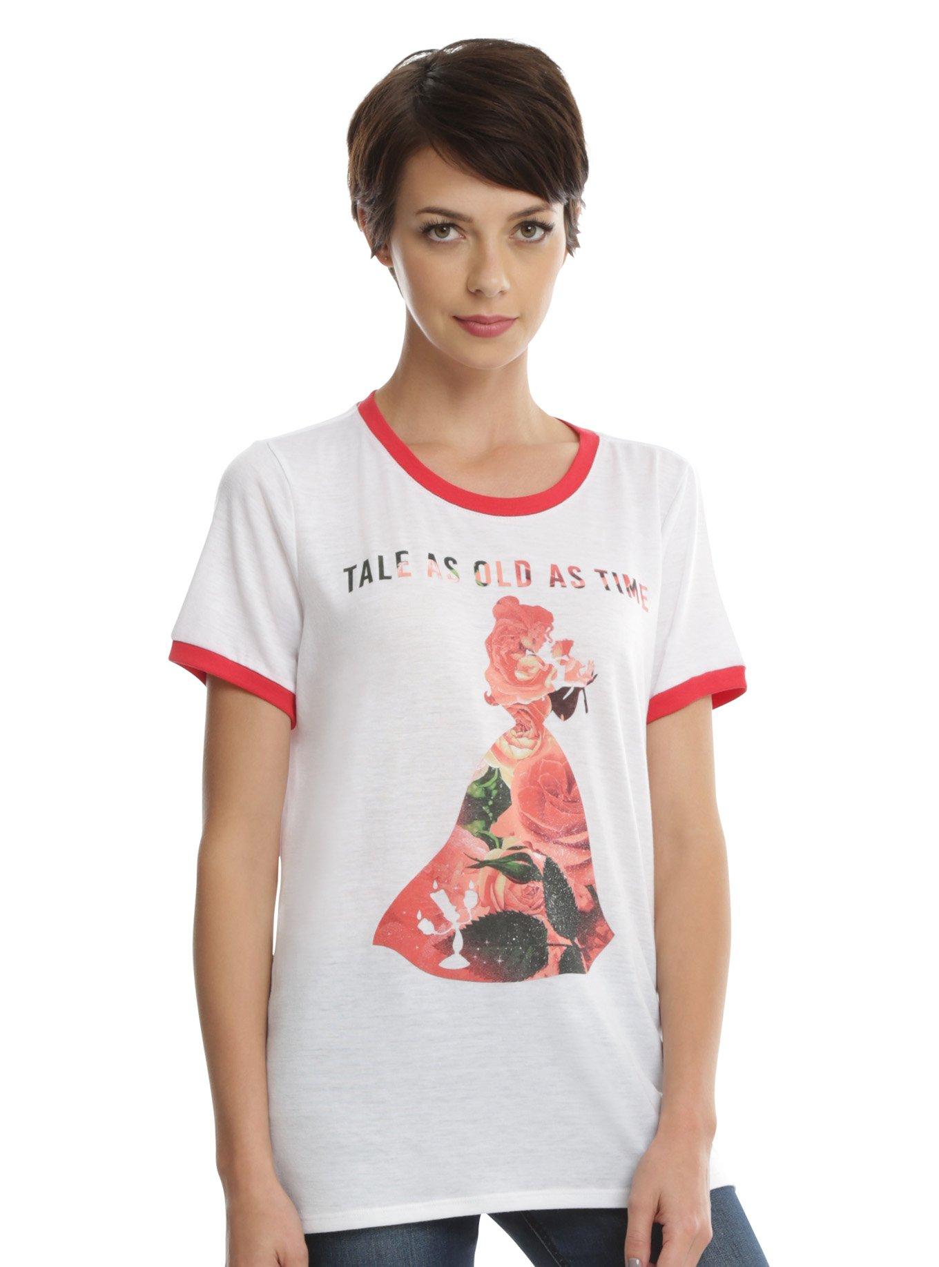 Disney Beauty And The Beast Tale As Old As Time Girls Ringer T-Shirt, WHITE, hi-res