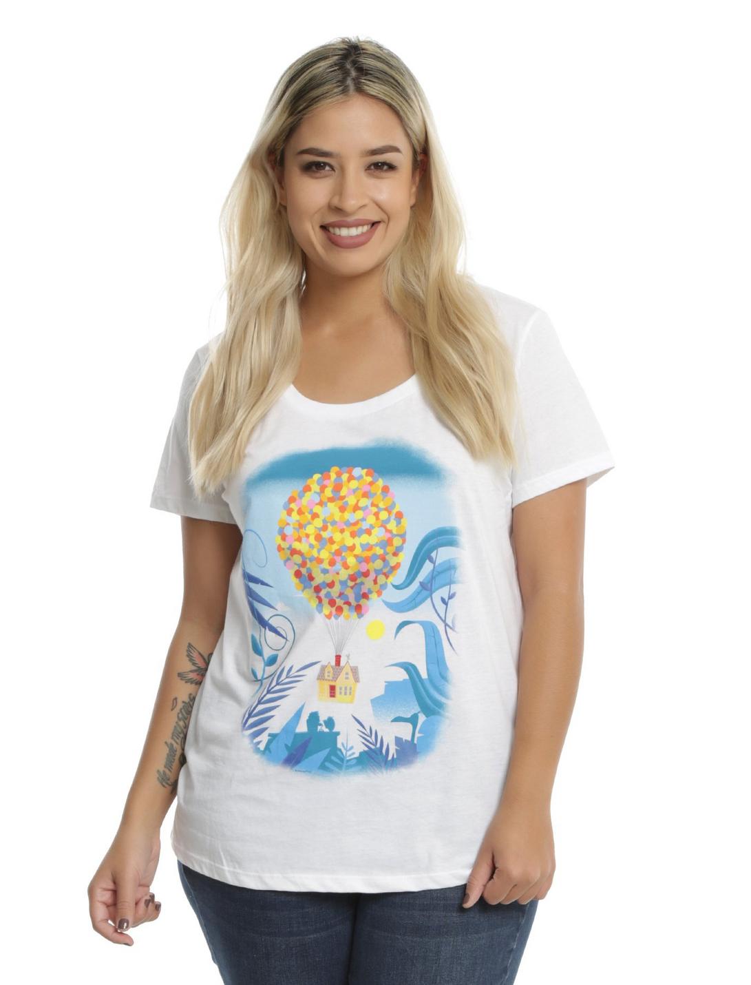 Disney Up Balloon House Girls T-Shirt Plus Size, WHITE, hi-res