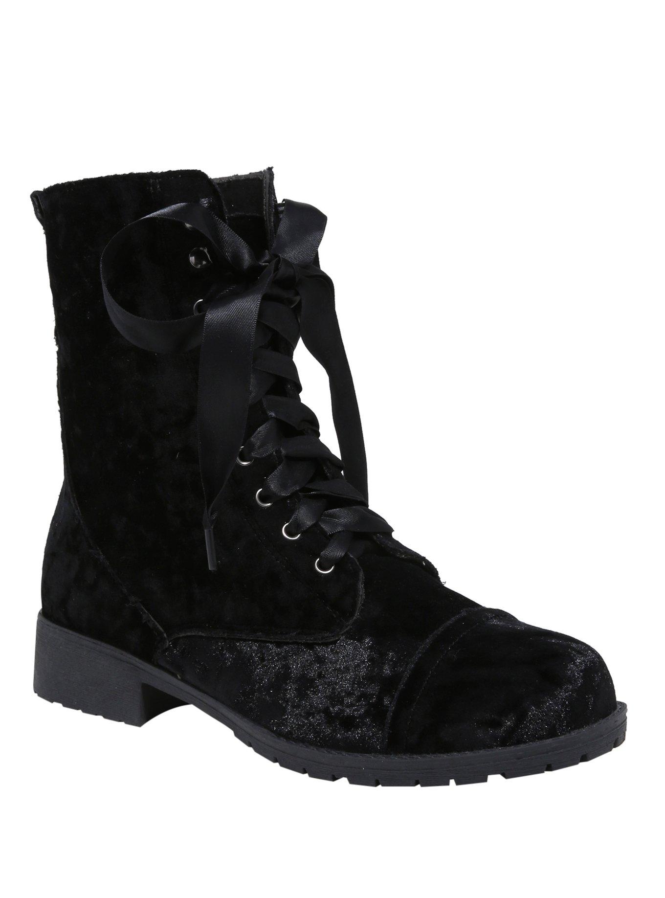 Velvet combat outlet boots