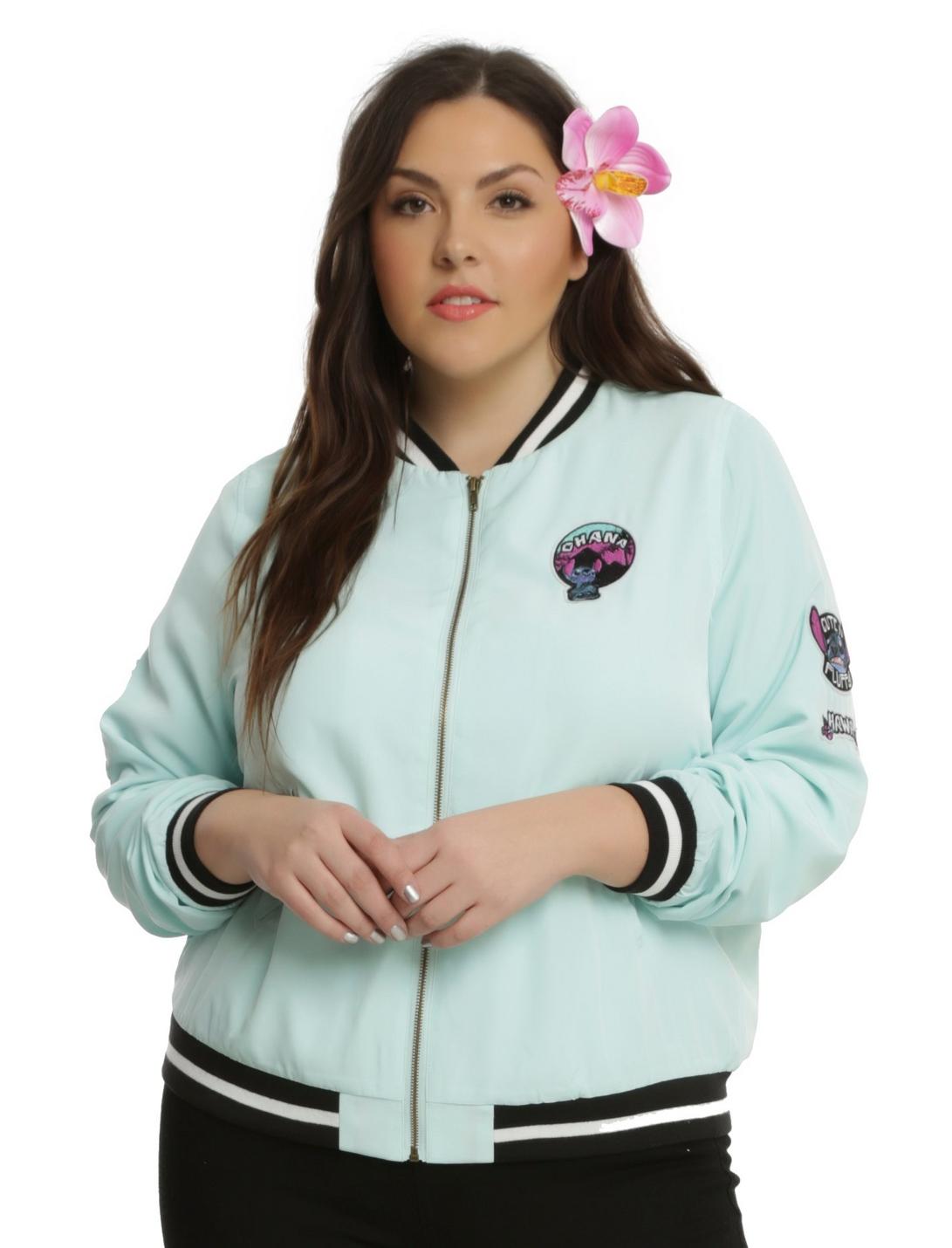 Disney Lilo & Stitch Patched Girls Satin Souvenir Jacket Plus Size, MINT, hi-res