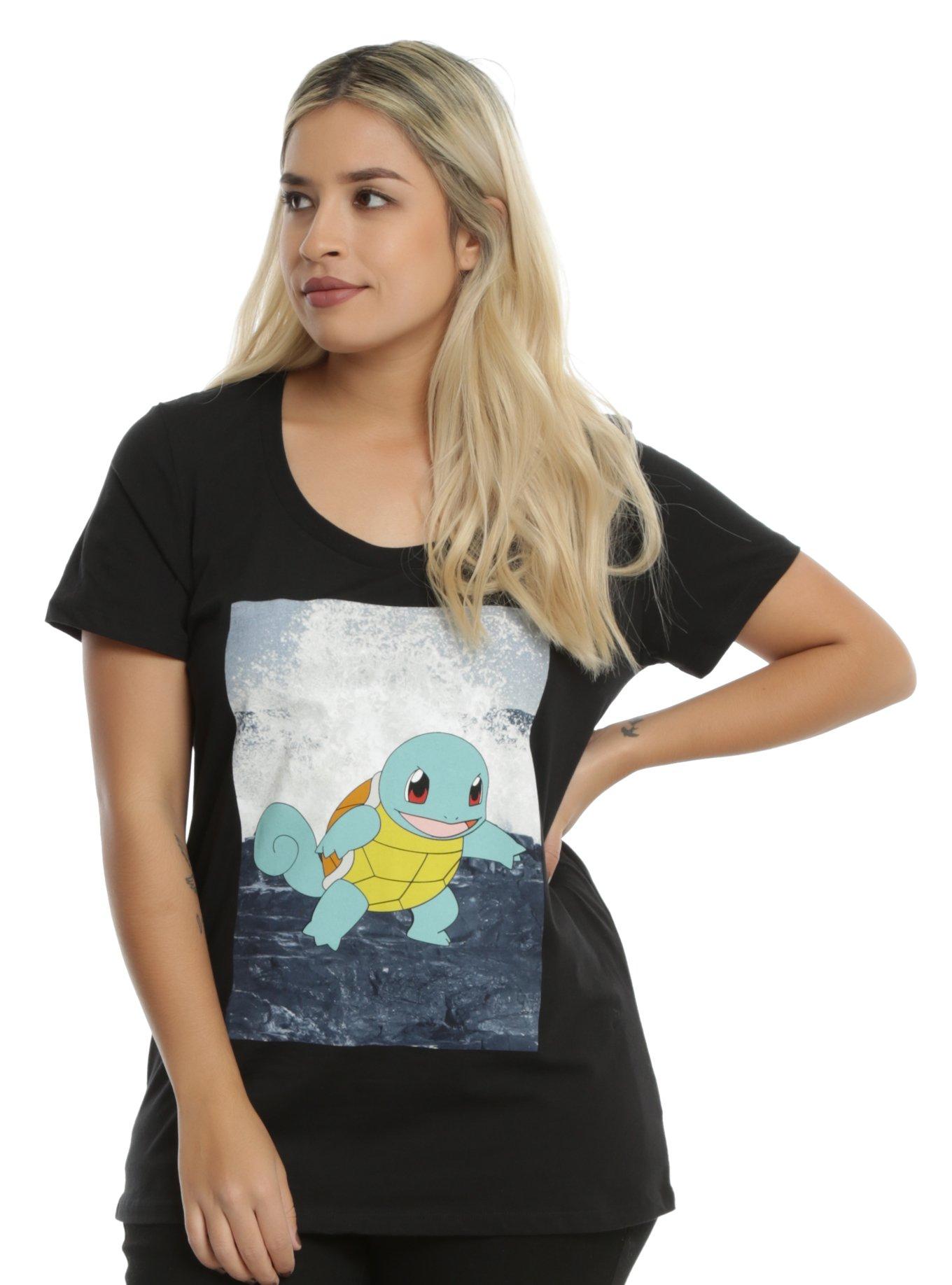 Pokemon Squirtle Splash Girls T-Shirt Plus Size, BLACK, hi-res