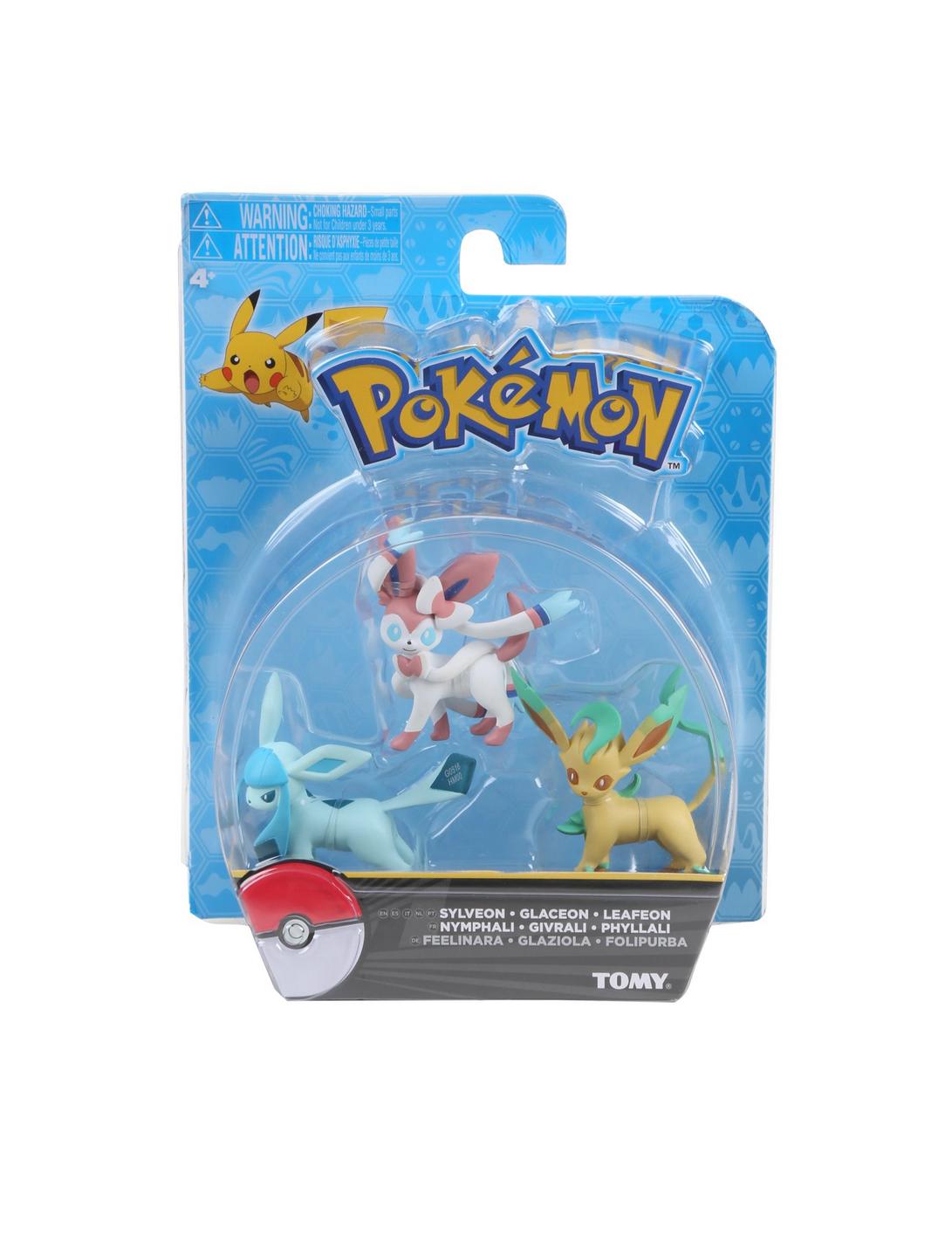 Tomy Pokemon Eevee Evolutions Sylveon Glaceon Leafeon Action Figure 3 Pack, , hi-res