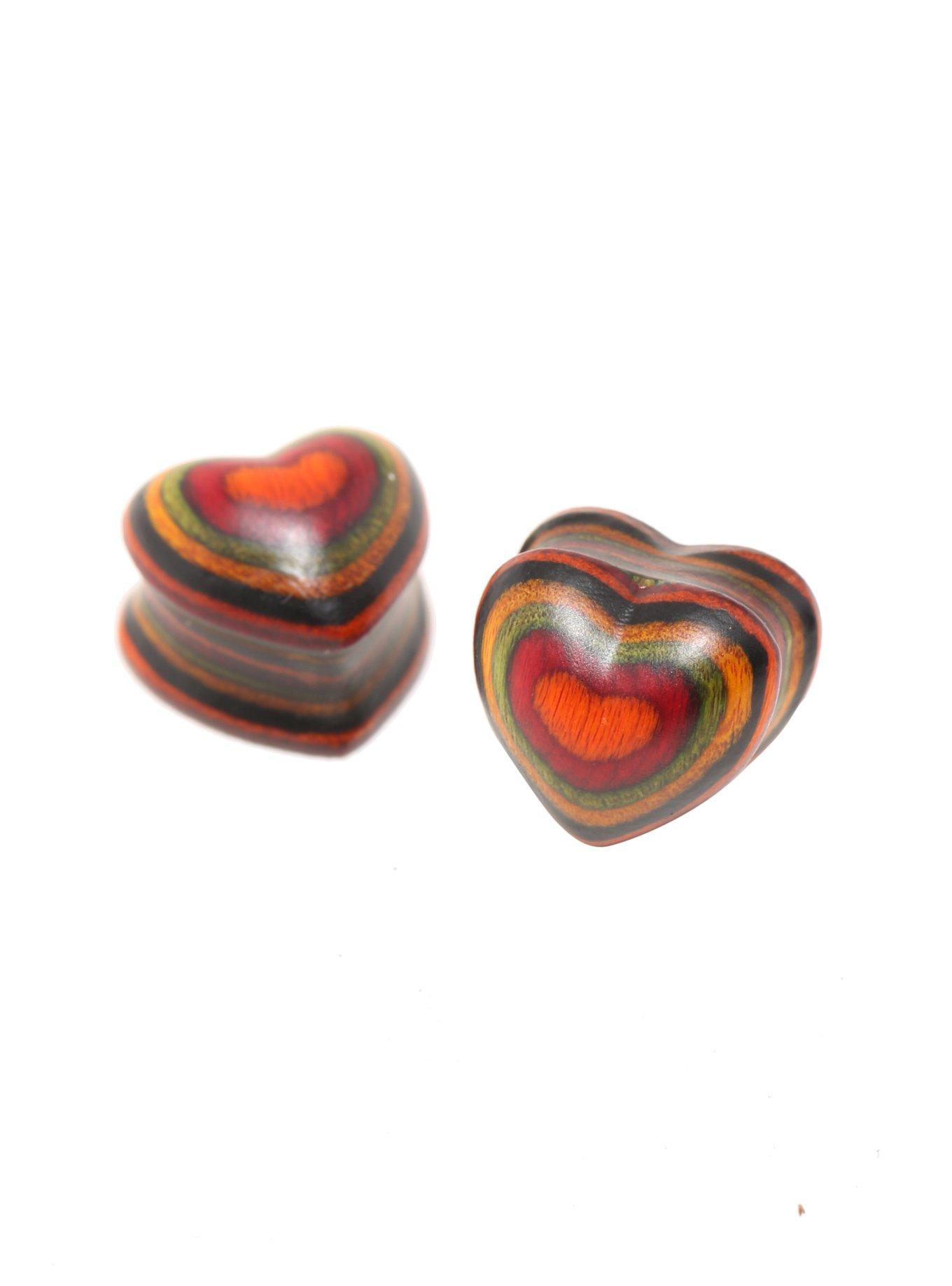 Heart Layered Bamboo Plug 2 Pack, MULTI, hi-res