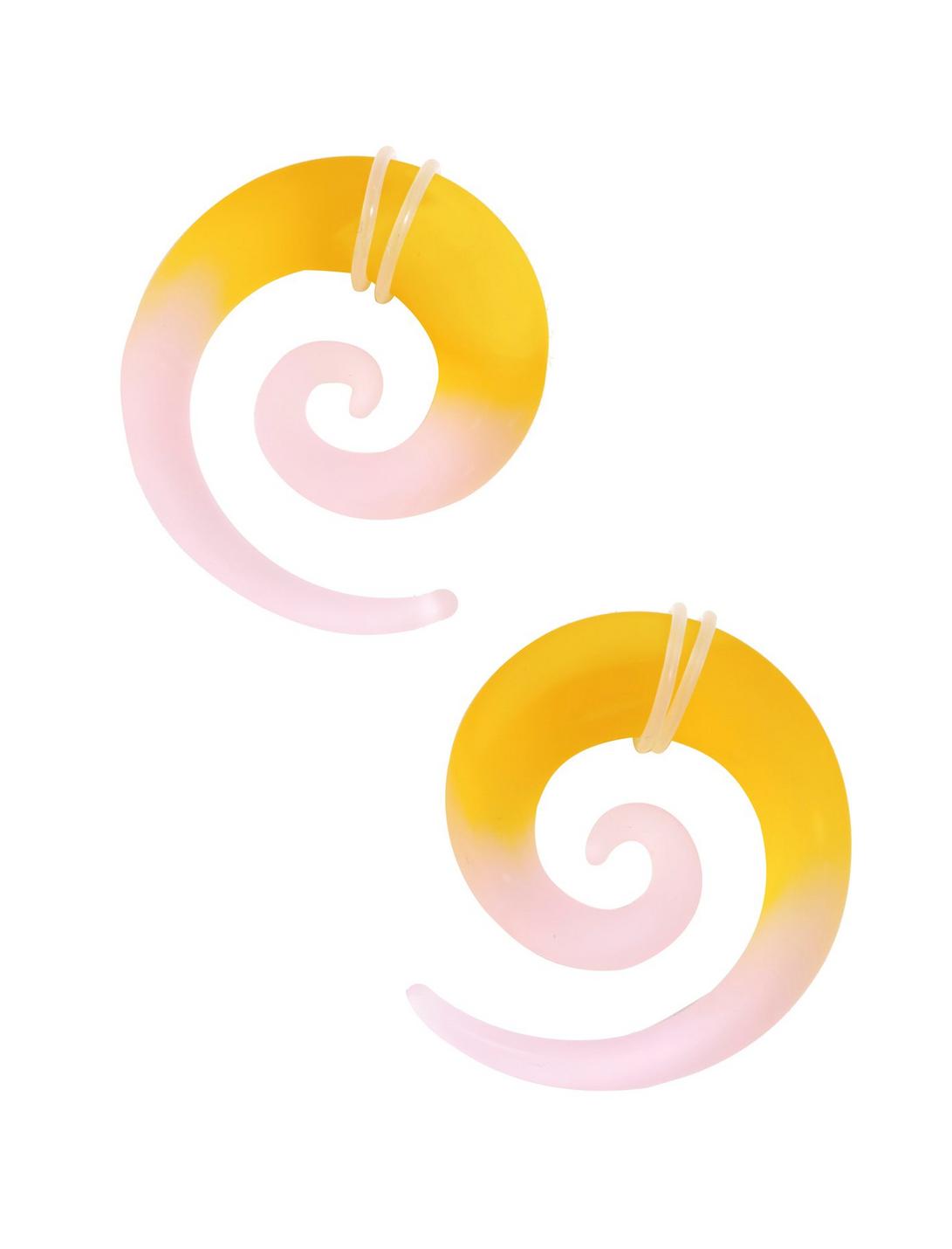 Yellow Pink Ombre Glass Spiral Pincher 2 Pack, MULTI, hi-res
