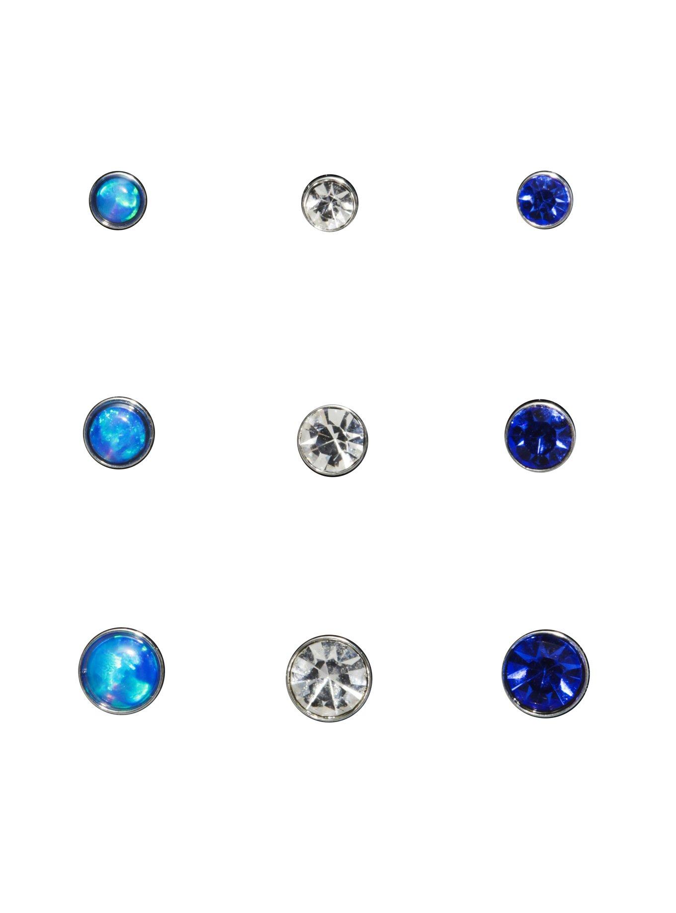 Steel Capri Opal Nose Stud 9 Pack, MULTI, hi-res