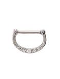 Surgical Steel Dainty Clear CZ Septum Clicker, MULTI, hi-res