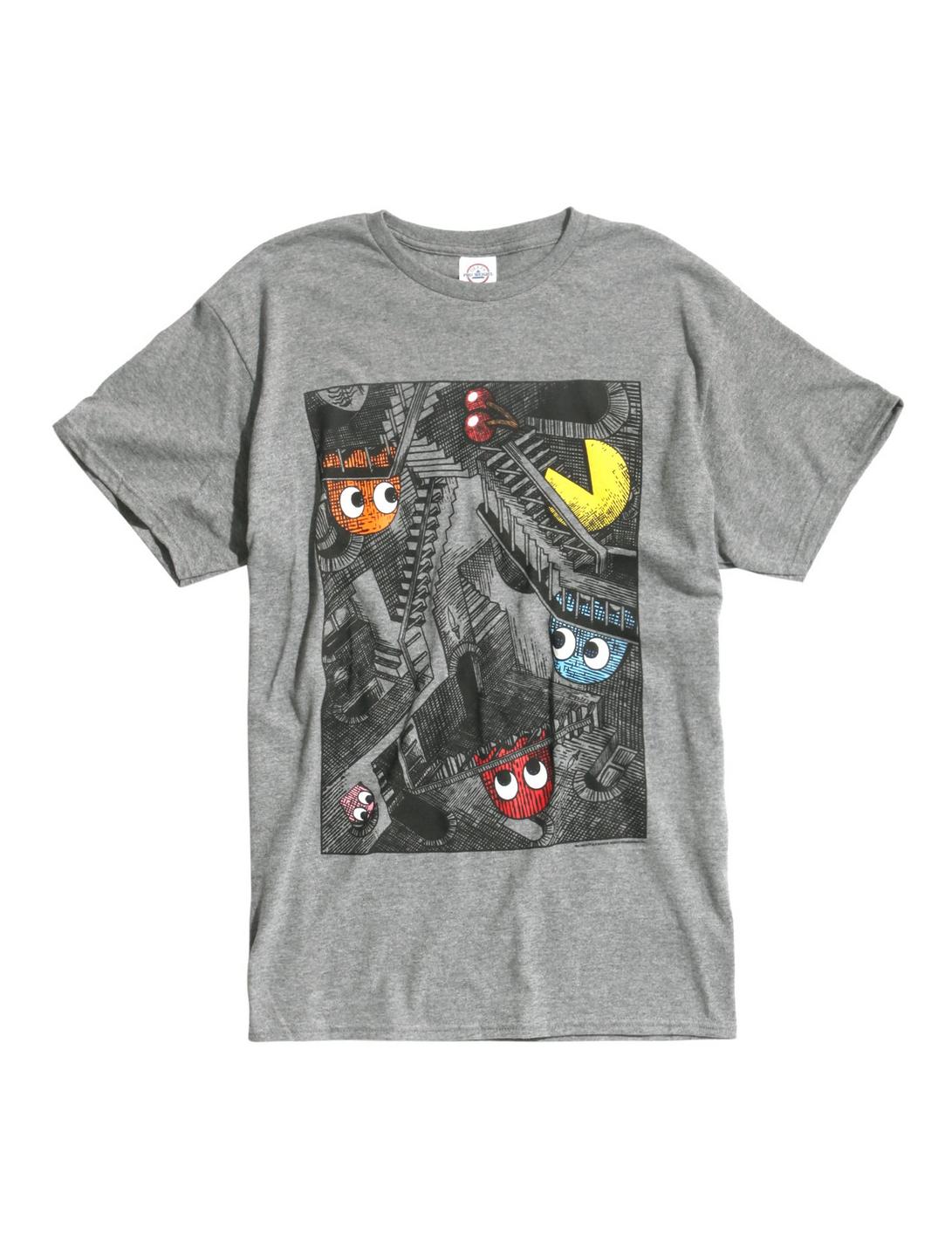 Pac-Man Optical Art T-Shirt, GREY, hi-res