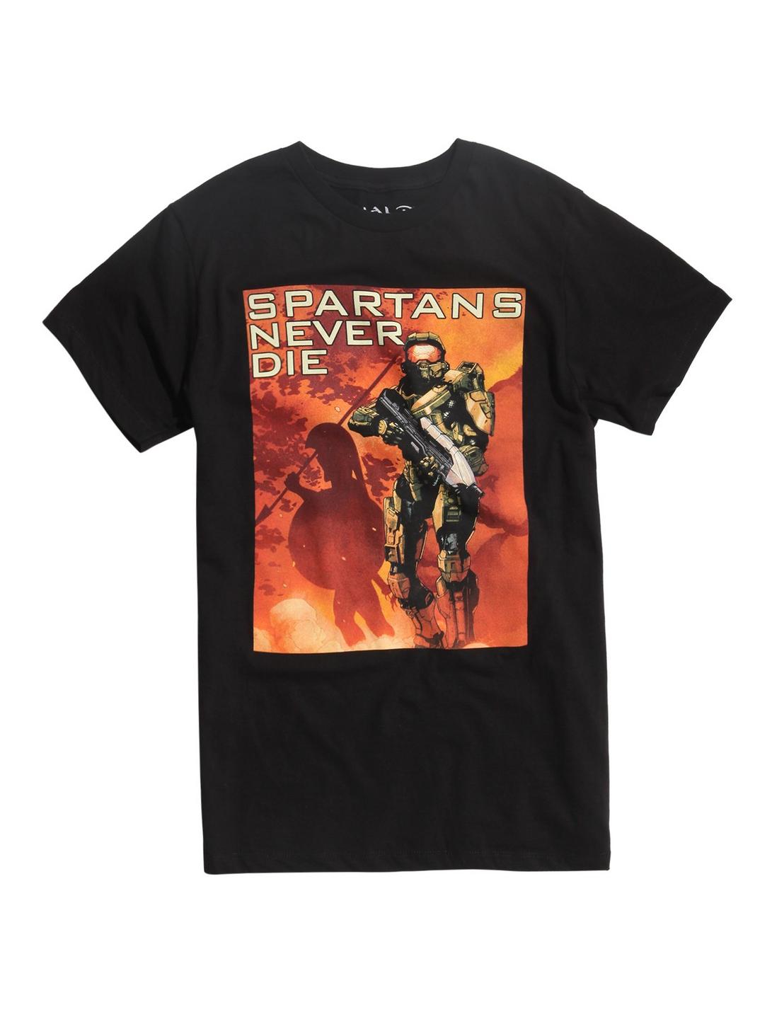 Halo Spartans Never Die T-Shirt, BLACK, hi-res