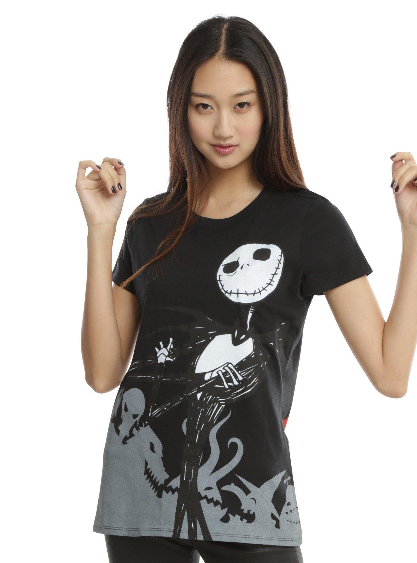 The Nightmare Before Christmas Jack & Sally Ghouls Girls T-Shirt, BLACK, hi-res