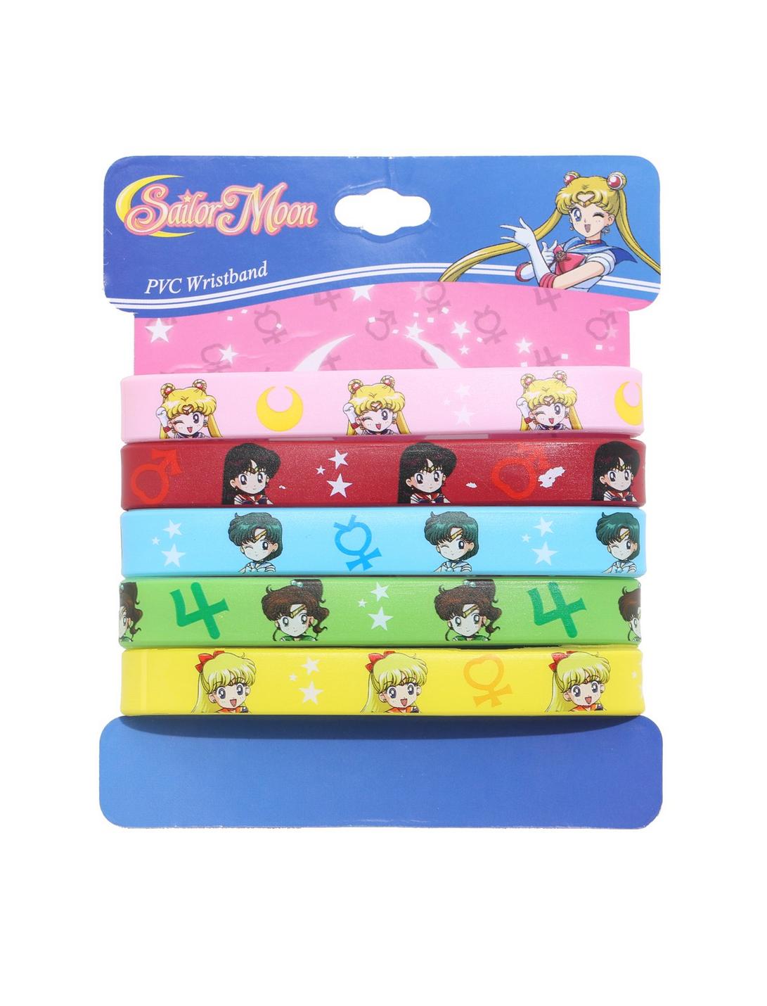 Sailor Moon Chibi Sailor Scouts Rubber Bracelet 5 Pack, , hi-res