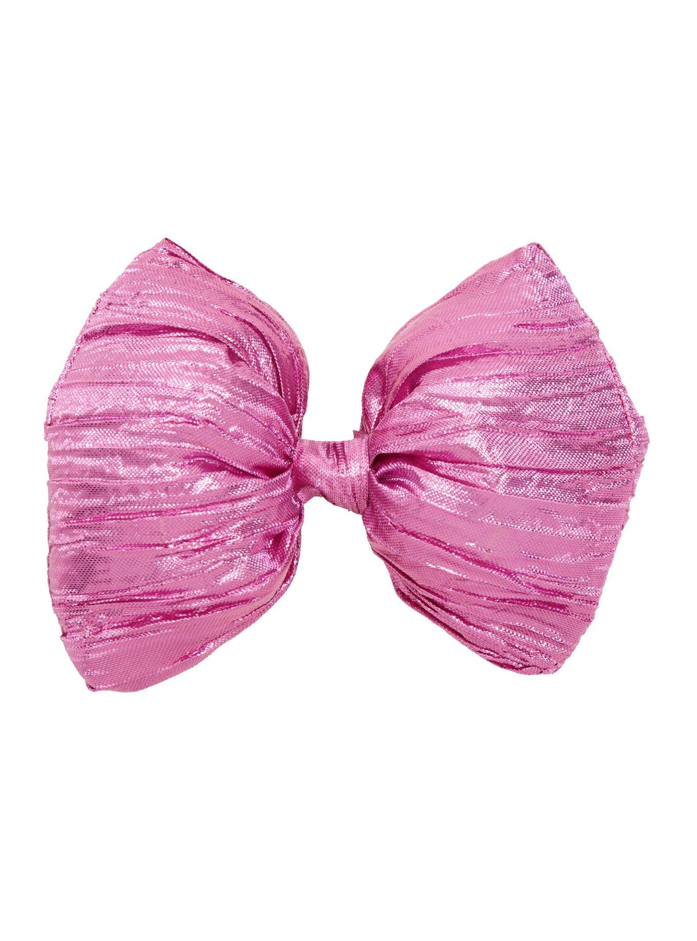 Blackheart Pink Metallic Foil Hair Bow, , hi-res