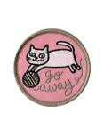 Badge Bomb Go Away Cat Iron-On Patch, , hi-res