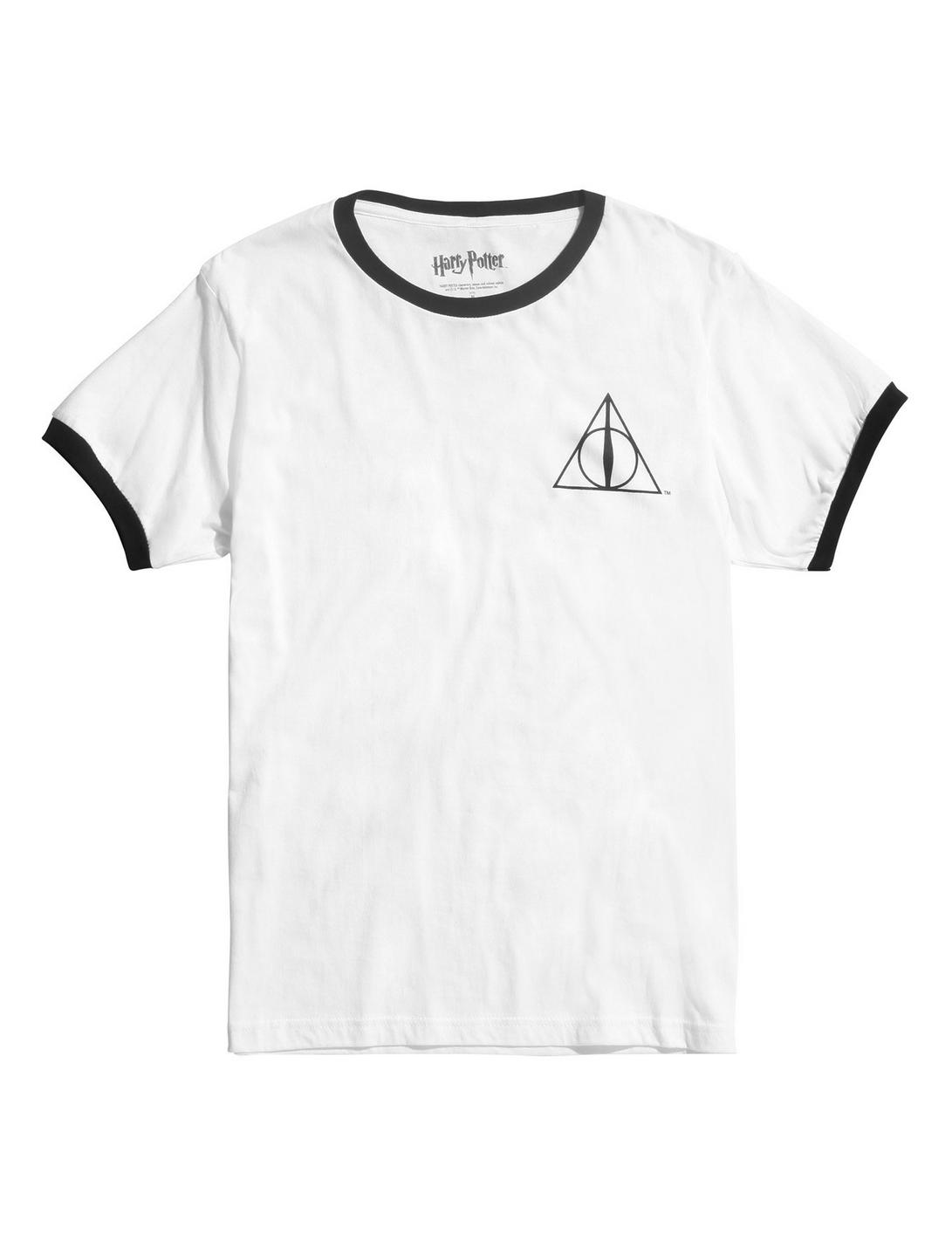 Harry Potter Deathly Hallows Ringer T-Shirt, BLACK, hi-res