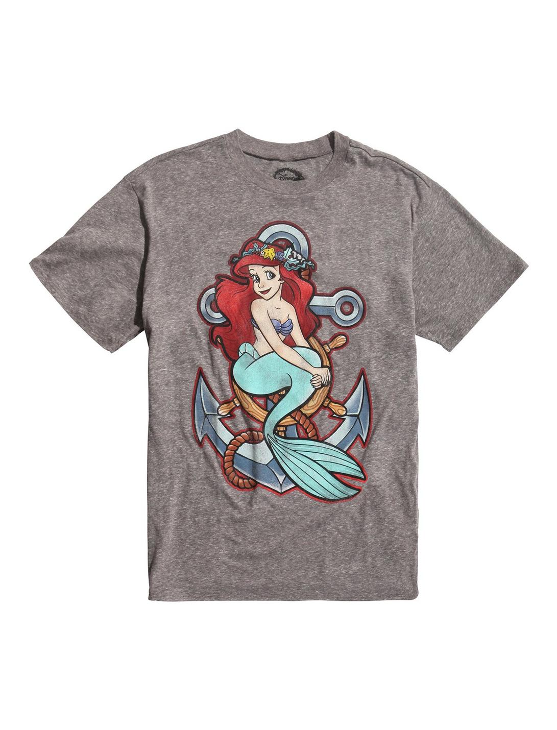 Disney The Little Mermaid Ariel Anchor T-Shirt, GREY, hi-res