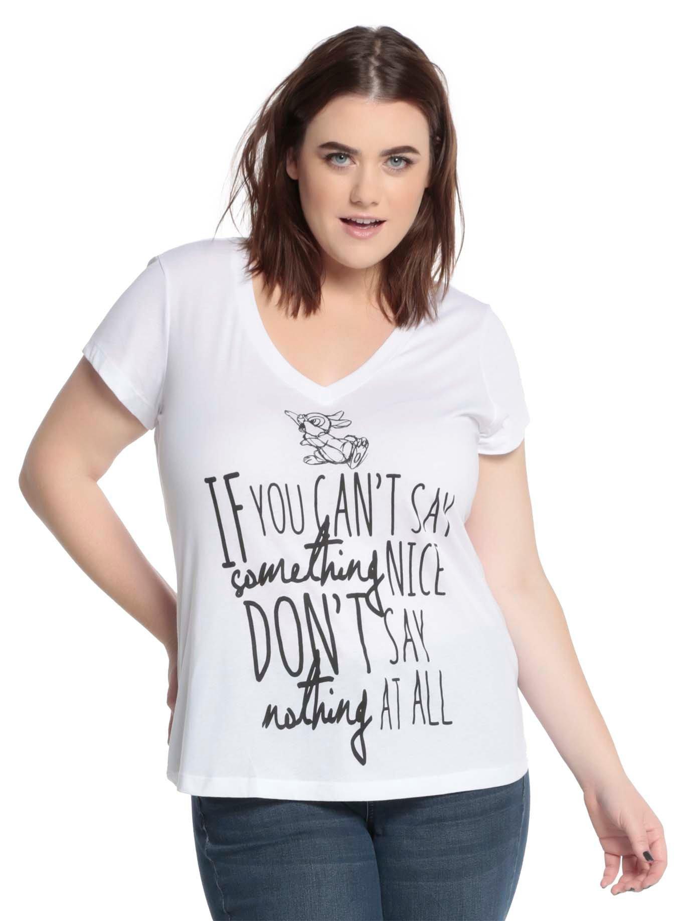 Disney Bambi Thumper Something Nice Girls T-Shirt Plus Size, WHITE, hi-res