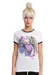 How To Train Your Dragon Toothless Watercolor Girls Ringer T-Shirt, WHITE, hi-res