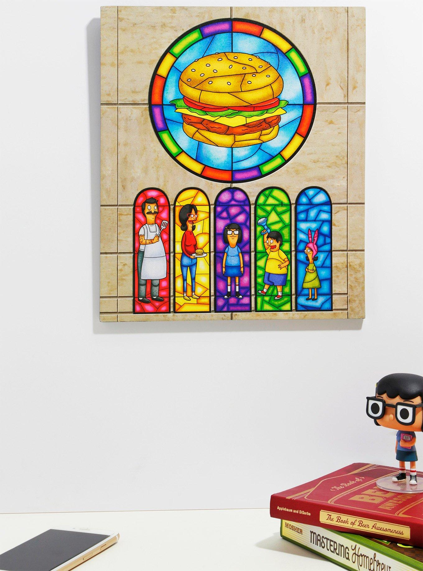 Bob's Burgers Family Stained Glass Window Wood Wall Art, , hi-res