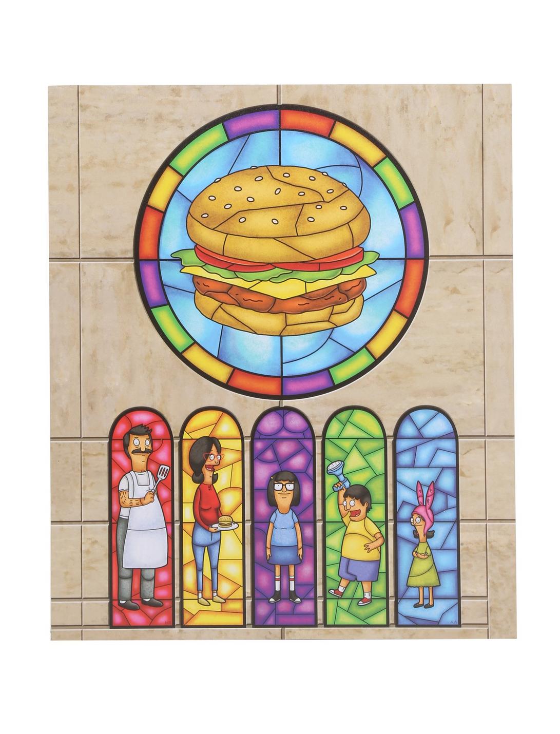 Bob's Burgers Family Stained Glass Window Wood Wall Art, , hi-res