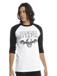 Avenged Sevenfold Deathbat Raglan, WHITE, hi-res