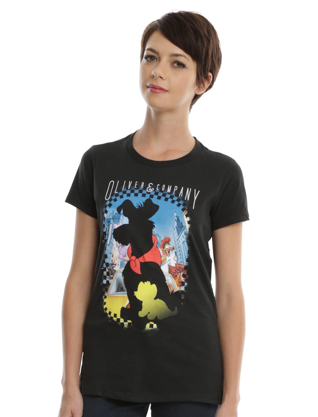 Disney Oliver & Company Silhouette Girls T-Shirt, BLACK, hi-res