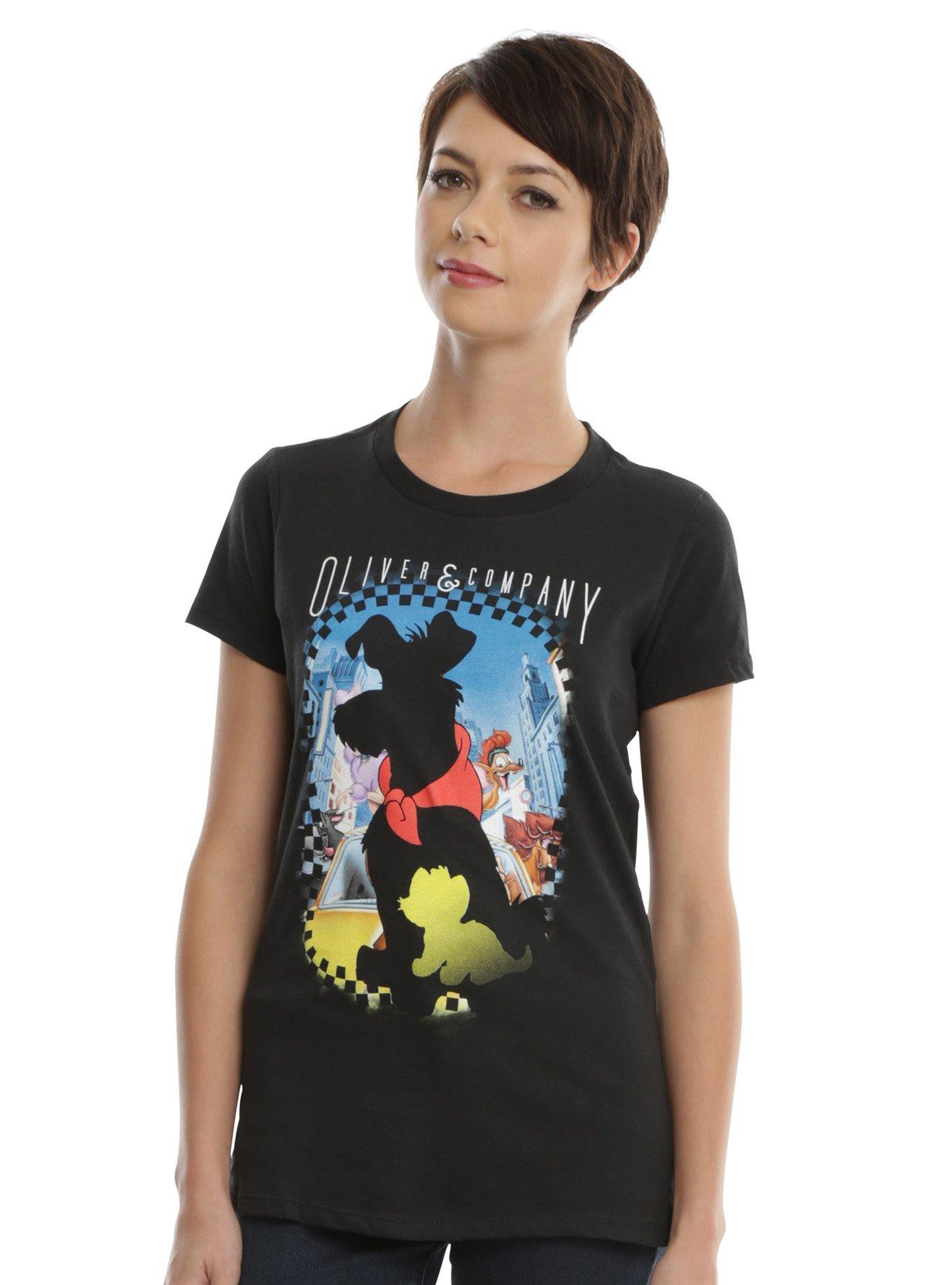 Disney Oliver & Company Silhouette Girls T-Shirt, BLACK, hi-res
