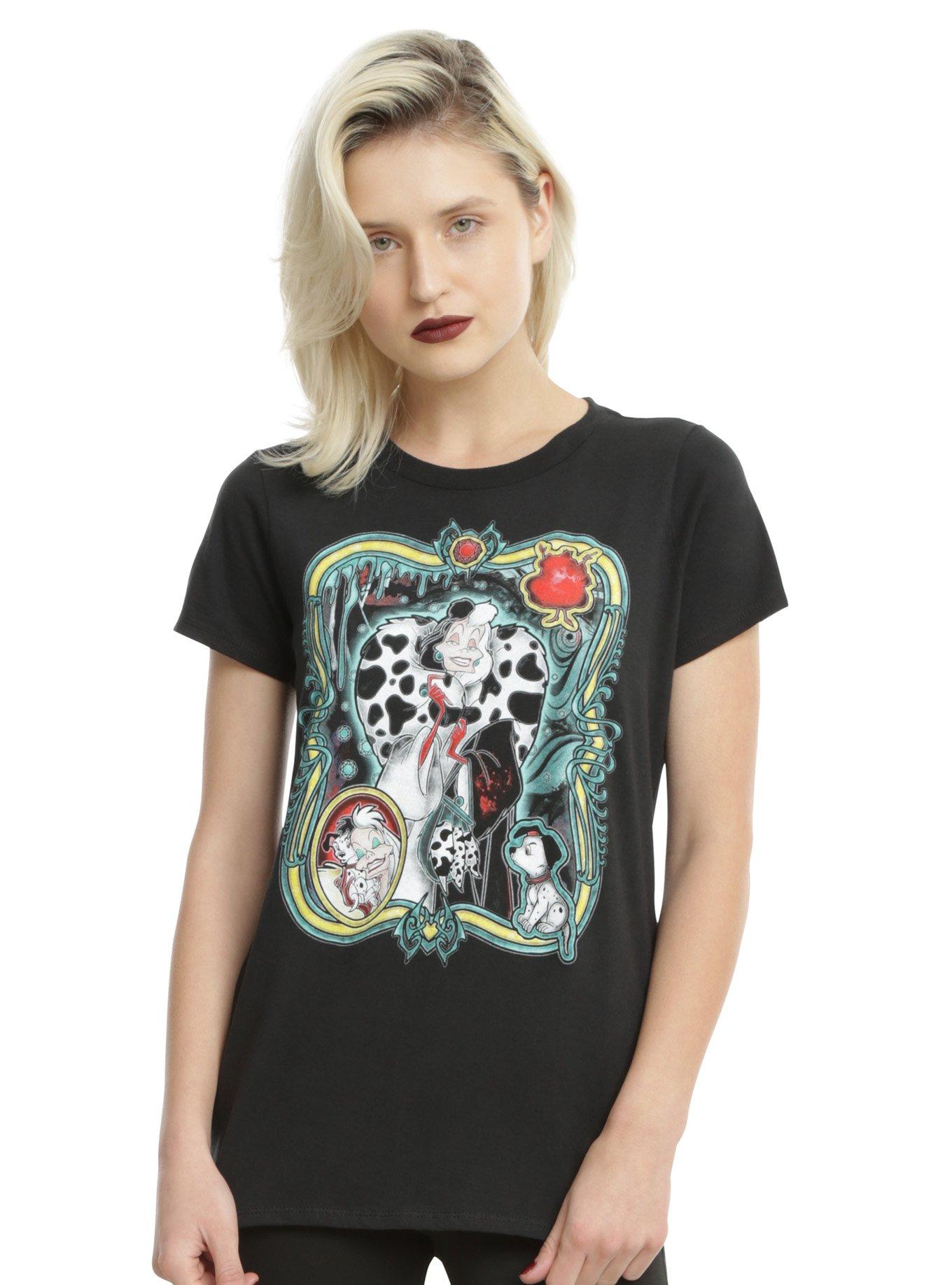 Disney 101 Dalmatians Cruella Stained Glass Girls T-Shirt, BLACK, hi-res