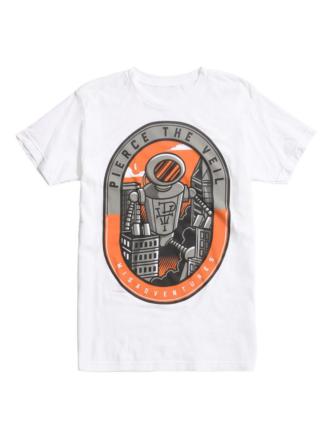 Pierce The Veil Misadventures Robot T-Shirt, WHITE, hi-res