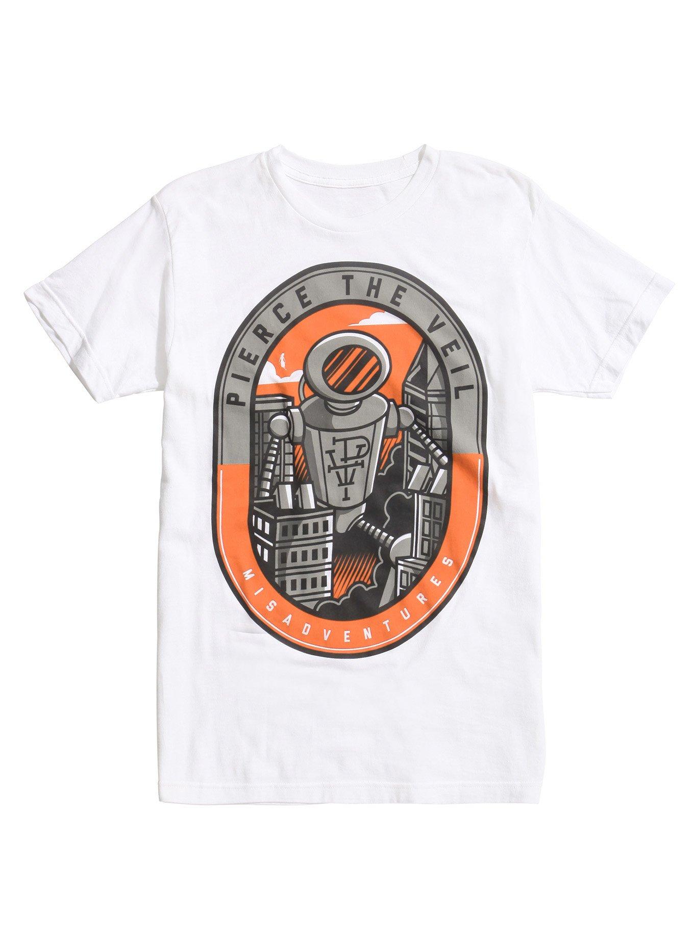 Pierce The Veil Misadventures Robot T-Shirt, WHITE, hi-res