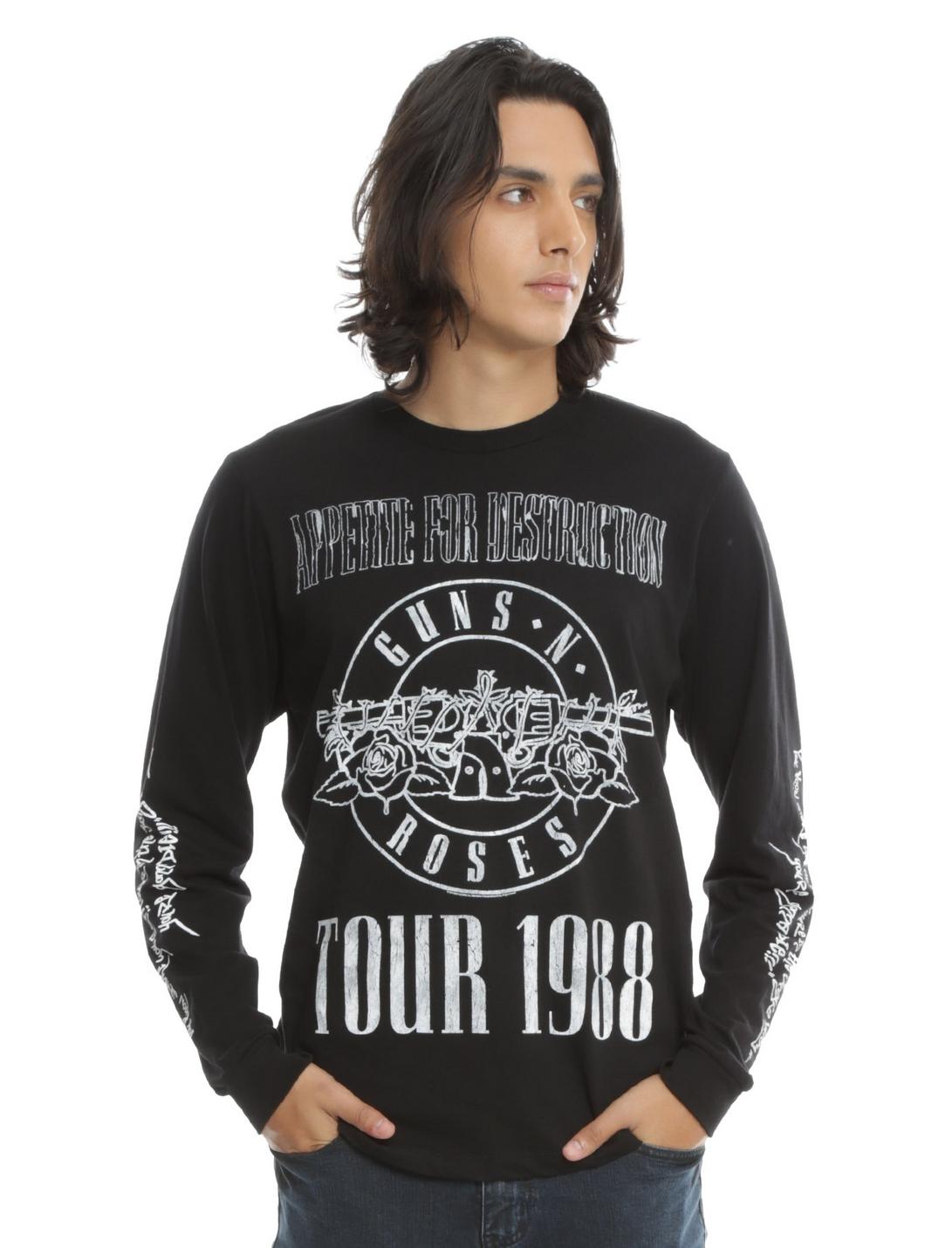 Guns N' Roses Appetite For Destruction 1988 Tour T-Shirt, BLACK, hi-res