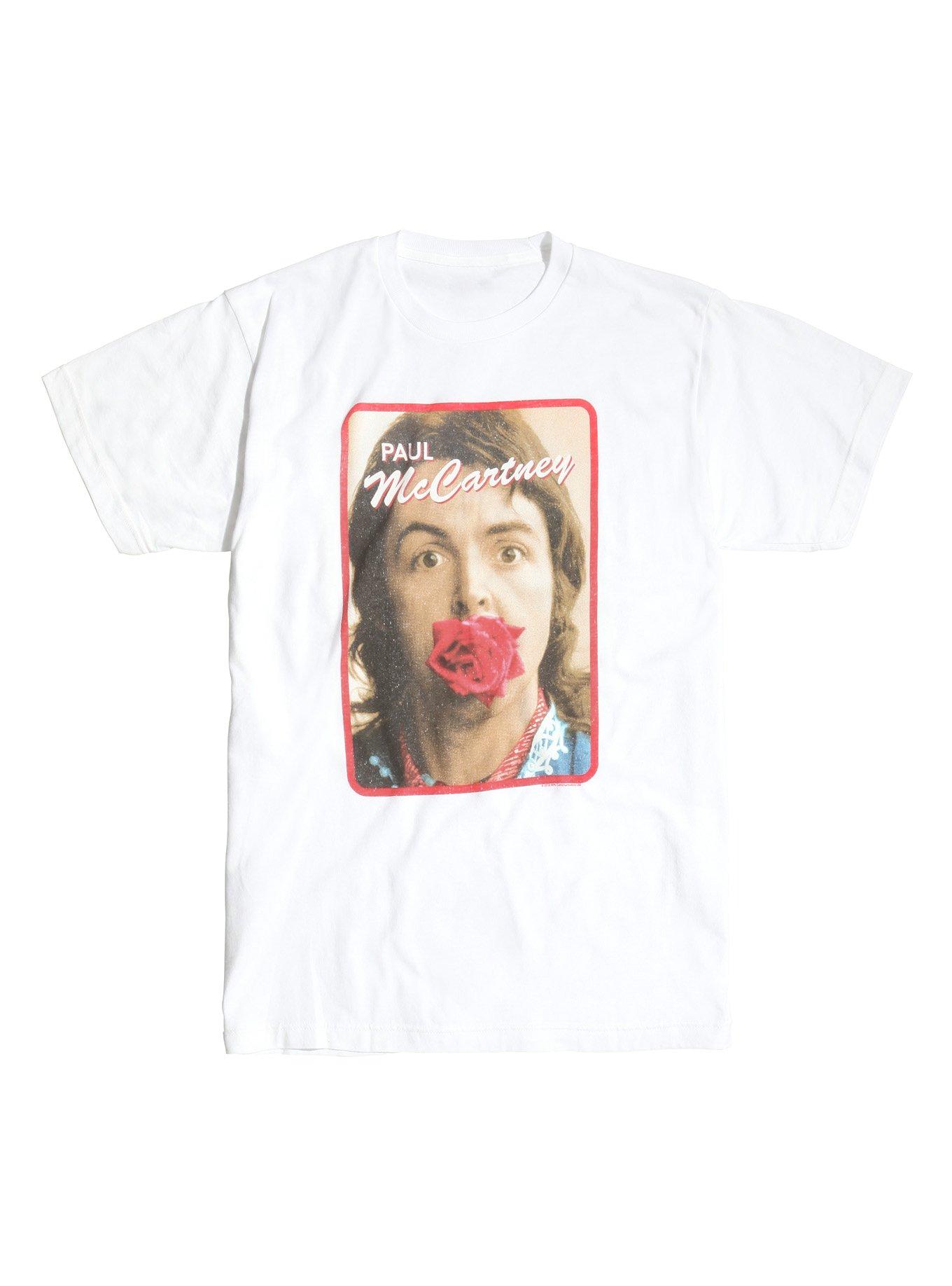 Paul McCartney Red Rose Photo T-Shirt, WHITE, hi-res