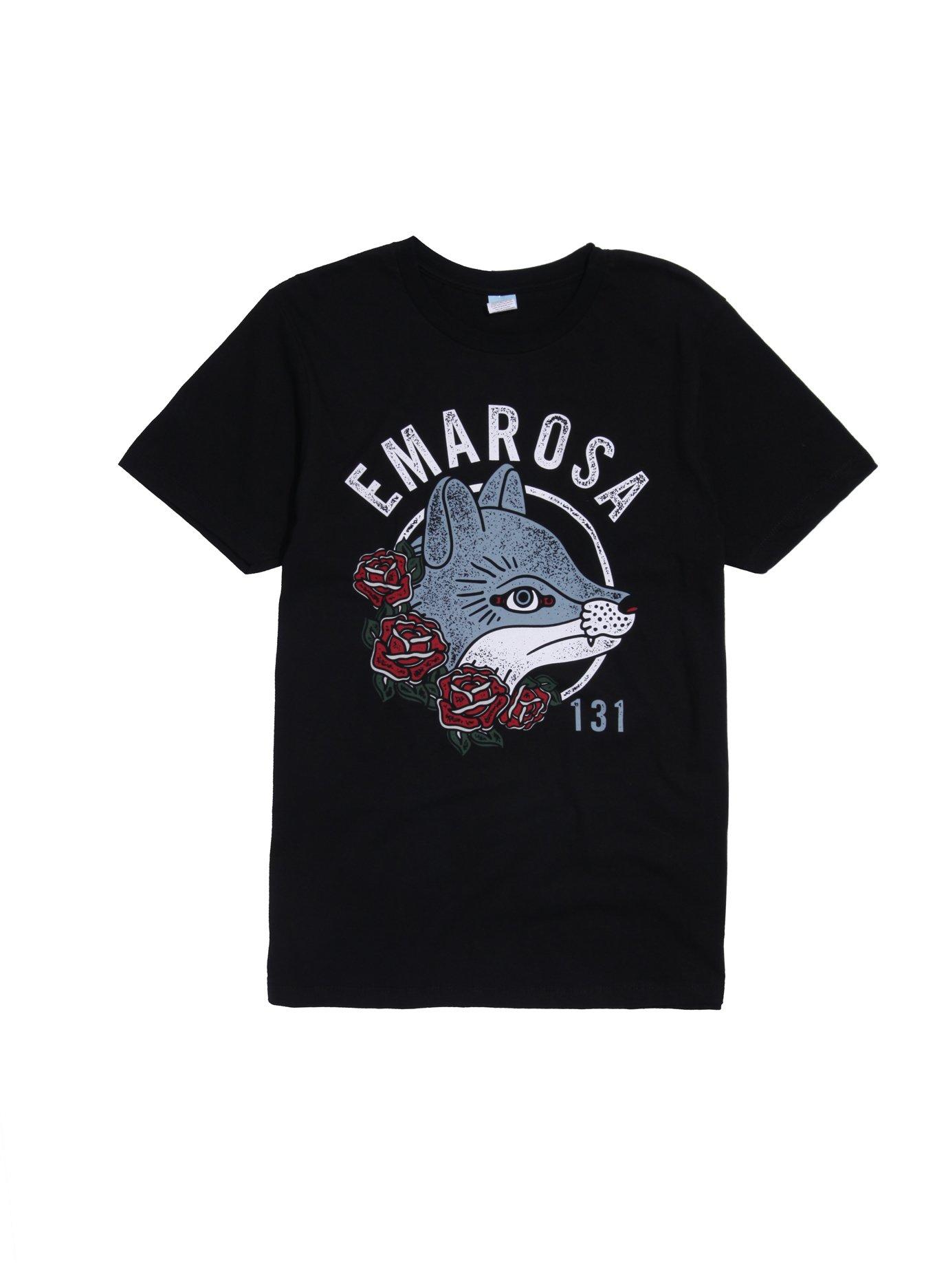 Emarosa 131 Fox & Roses T-Shirt, BLACK, hi-res