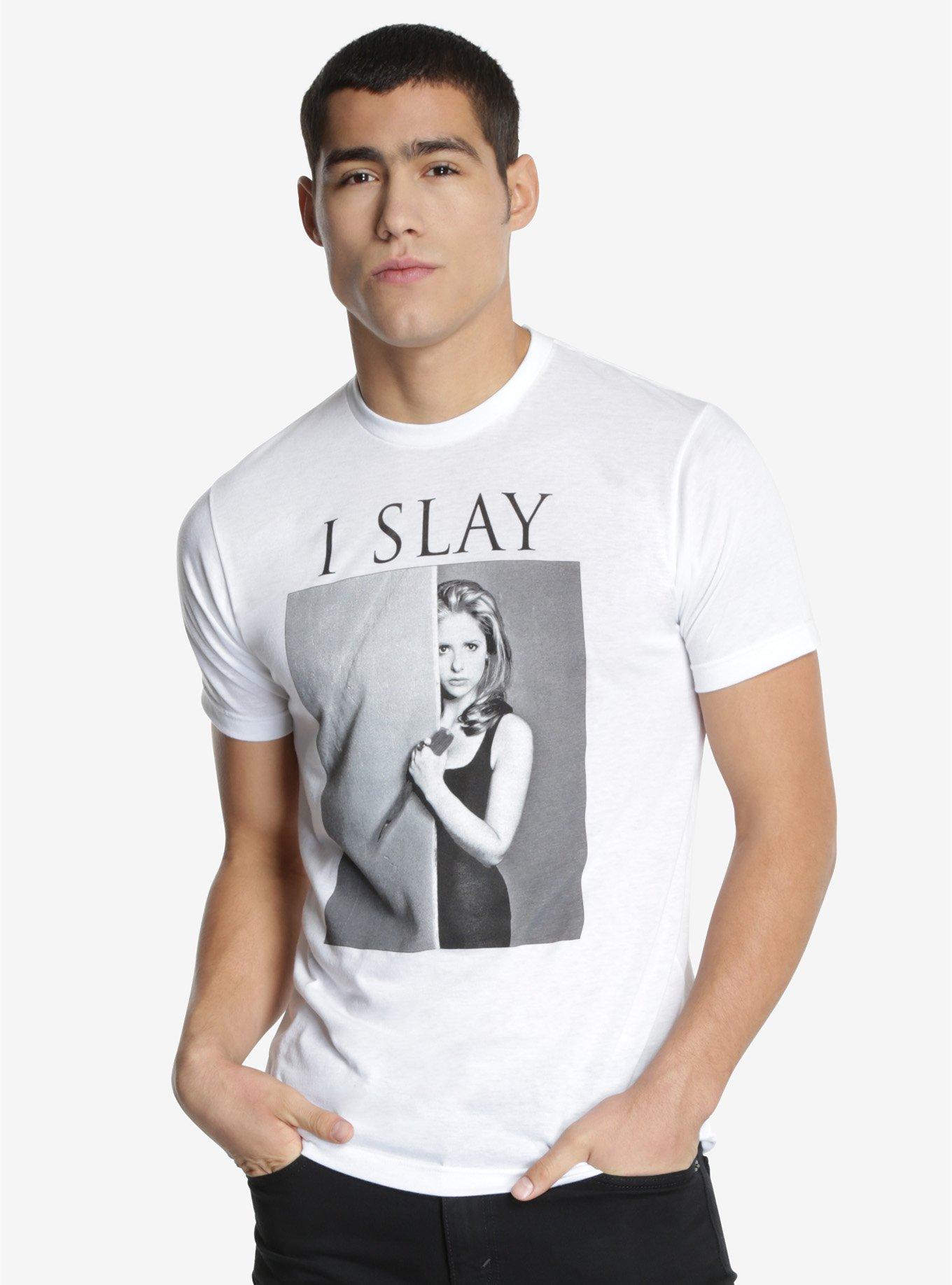 Buffy The Vampire Slayer I Slay T-Shirt, WHITE, hi-res