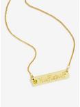 Harry Potter Gold Hufflepuff Bar Necklace, , hi-res