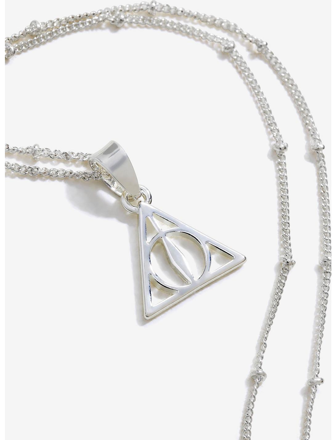 Harry Potter Silver Deathly Hallows Necklace, , hi-res