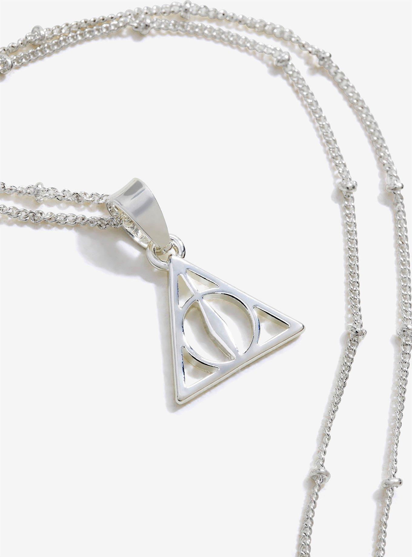 Harry Potter Silver Deathly Hallows Necklace, , hi-res