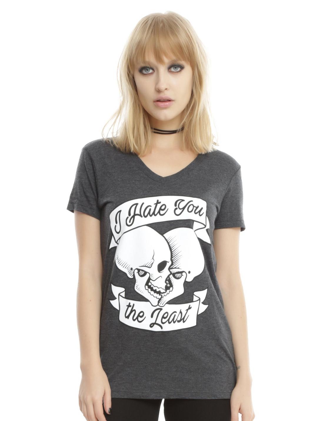 Plus Size I Hate You The Least Girls T-Shirt, GREY, hi-res