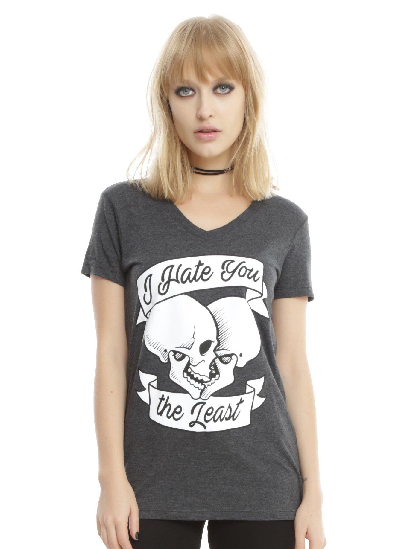 I Hate You The Least Girls T-Shirt, GREY, hi-res