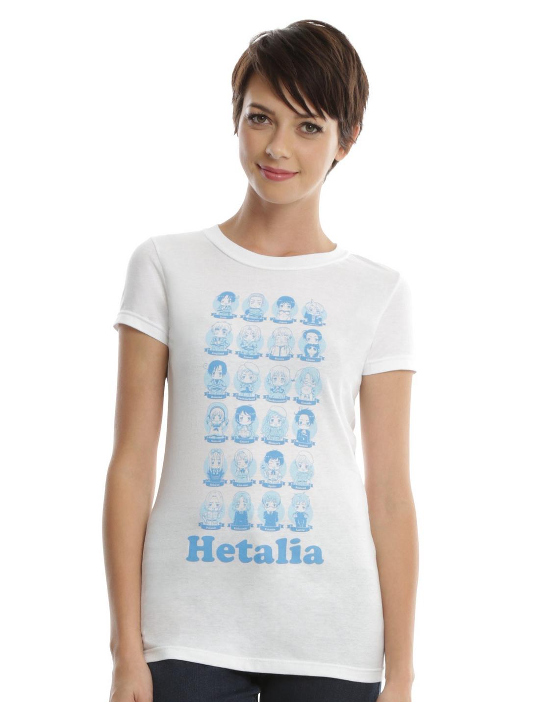 Hetalia: Axis Powers Chibi Countries Girls T-Shirt, WHITE, hi-res