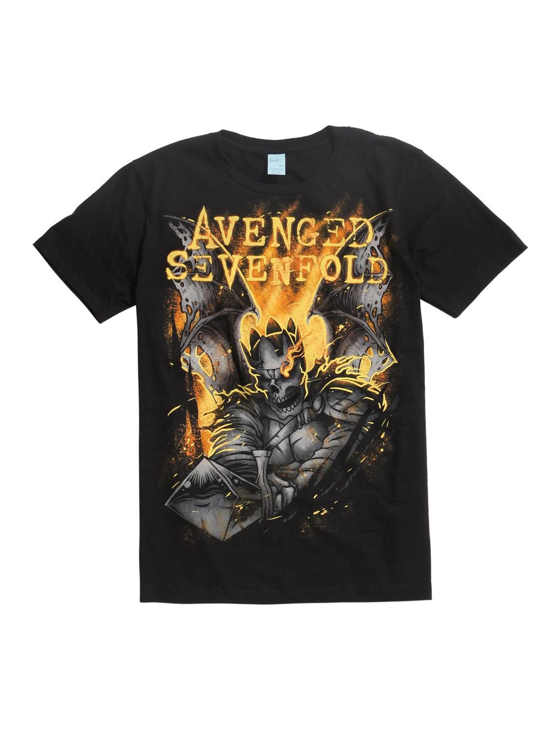 Avenged Sevenfold Skull King T-Shirt, BLACK, hi-res