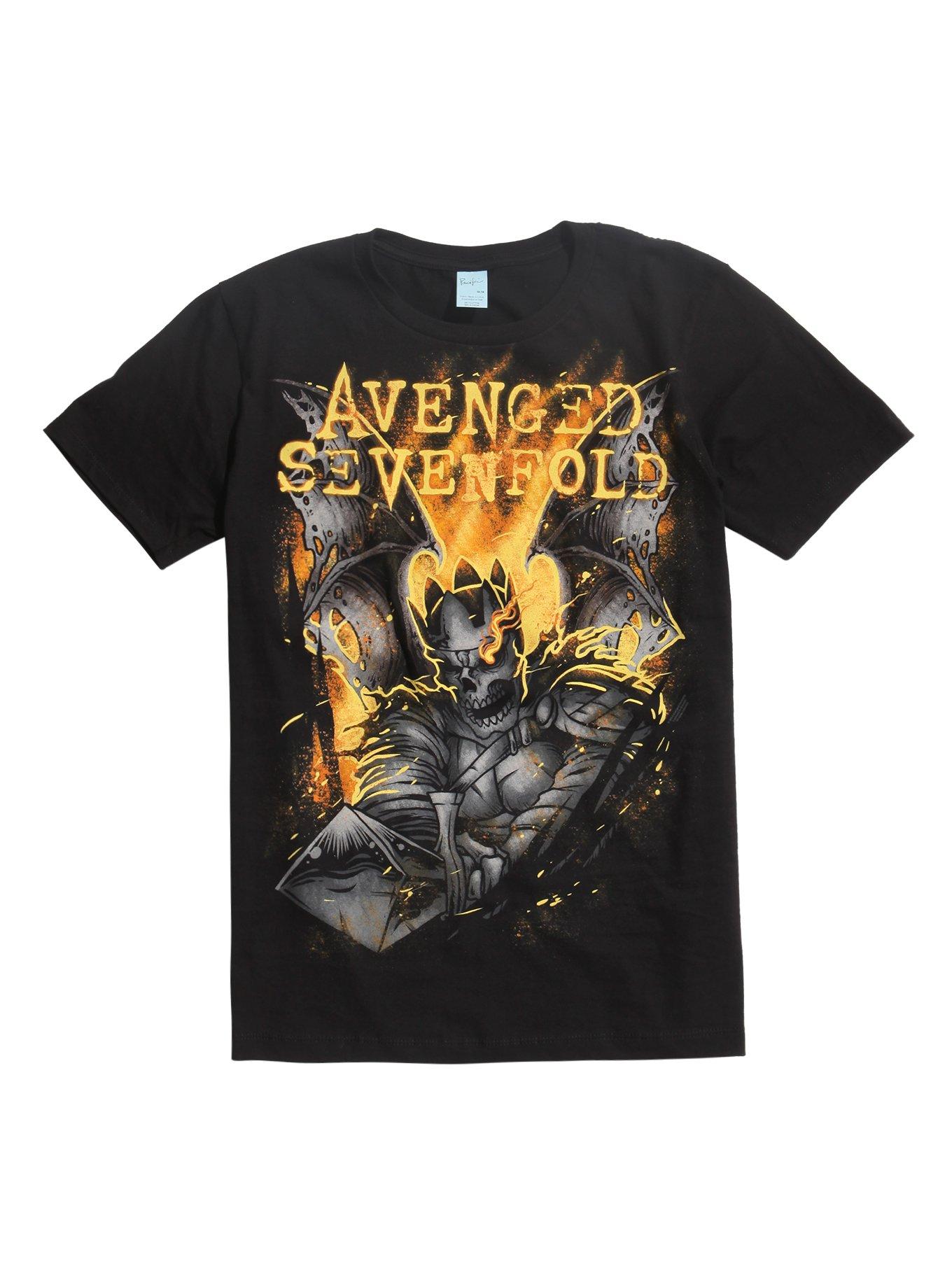 Avenged Sevenfold Skull King T-Shirt, BLACK, hi-res