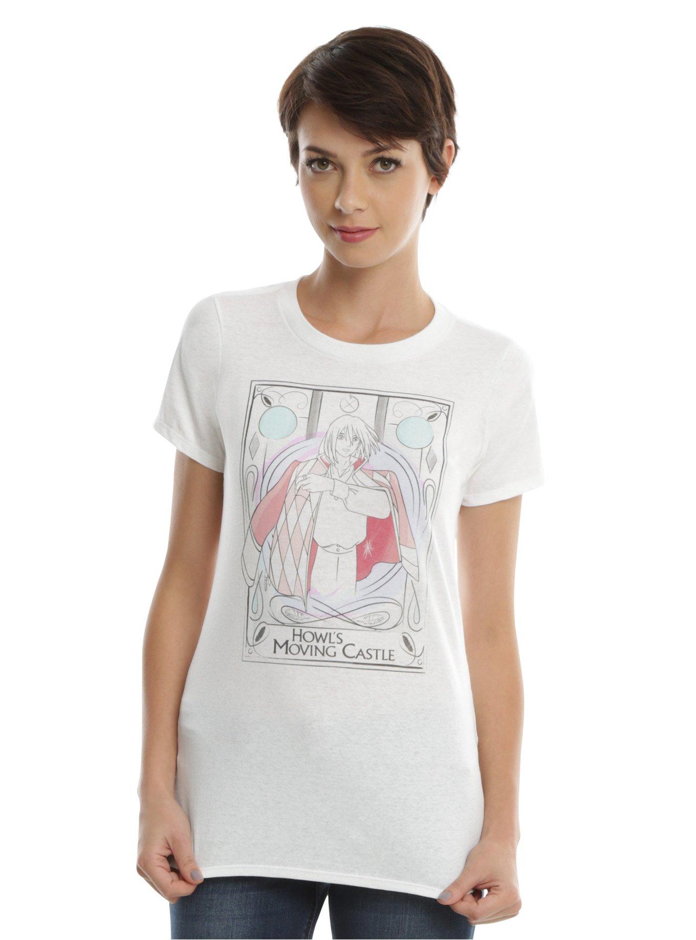 Her Universe Studio Ghibli Howl's Moving Castle Watercolor Girls T-Shirt, WHITE, hi-res