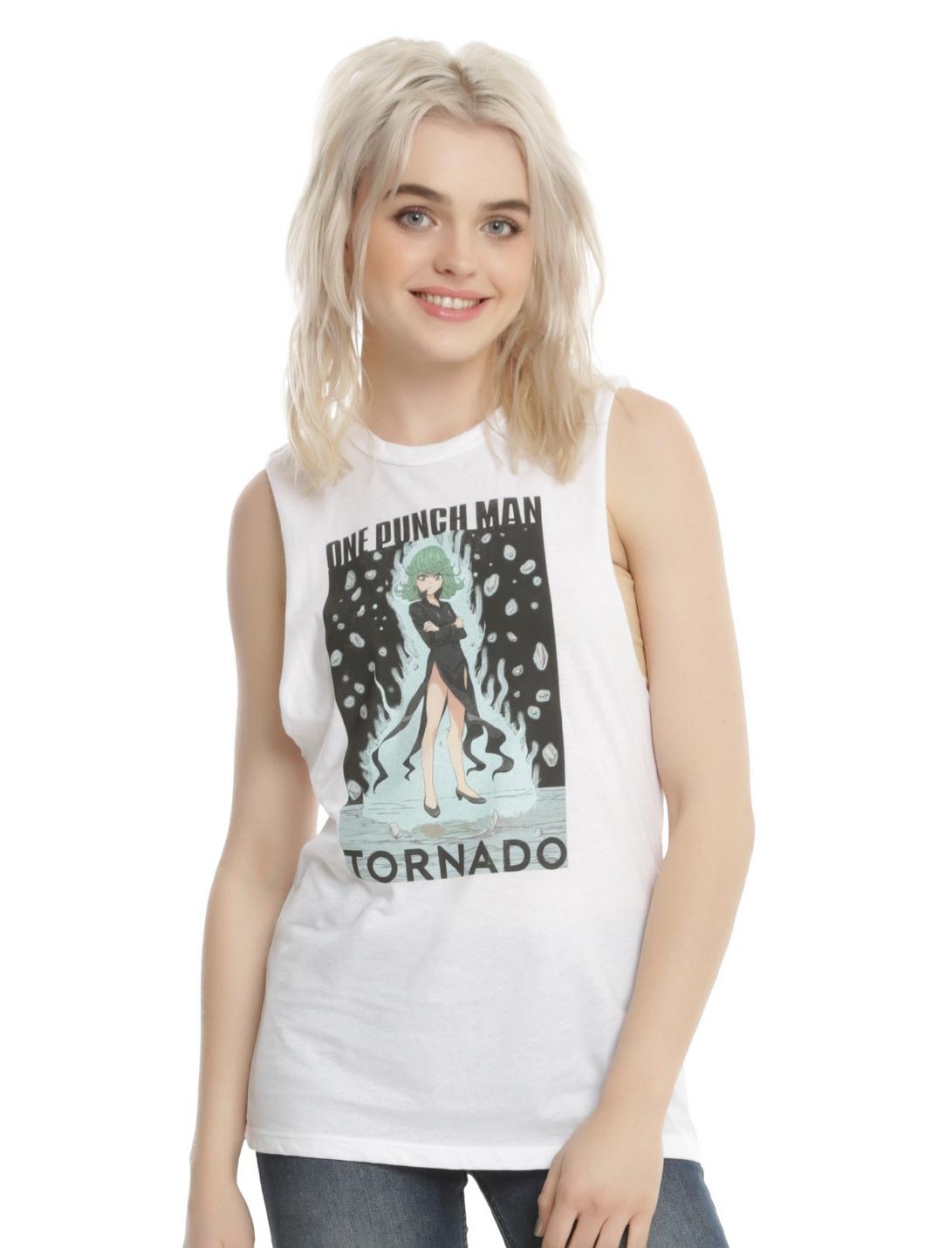 One Punch Man Tornado Girls Muscle Top, WHITE, hi-res
