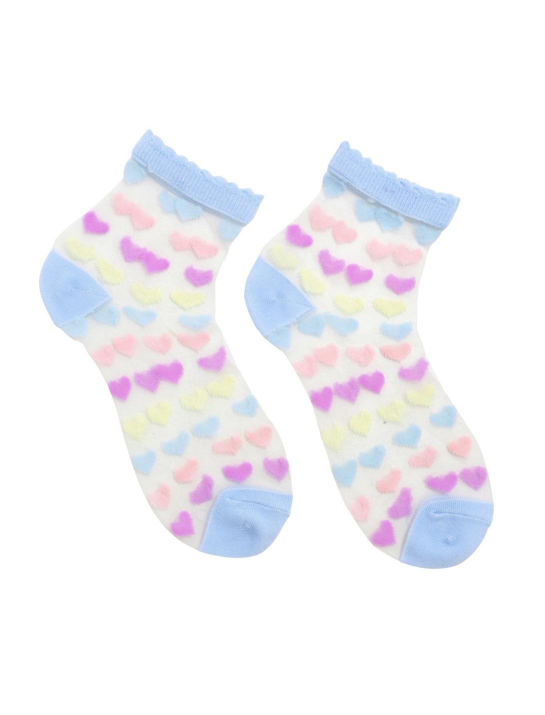 Blackheart Pastel Hearts Jelly Ankle Socks, , hi-res