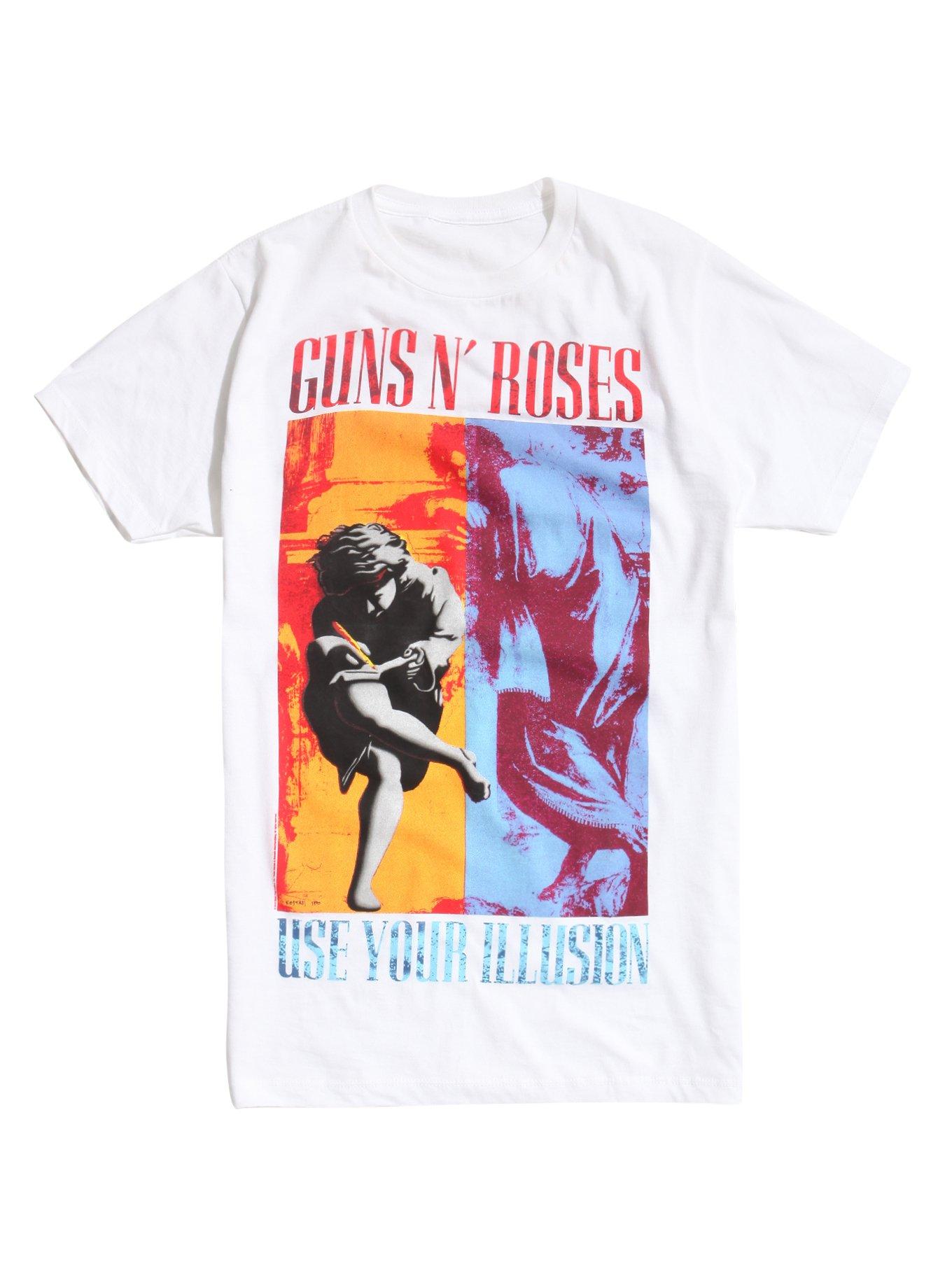 Guns N Roses Use Your Illusion T-Shirt, WHITE, hi-res